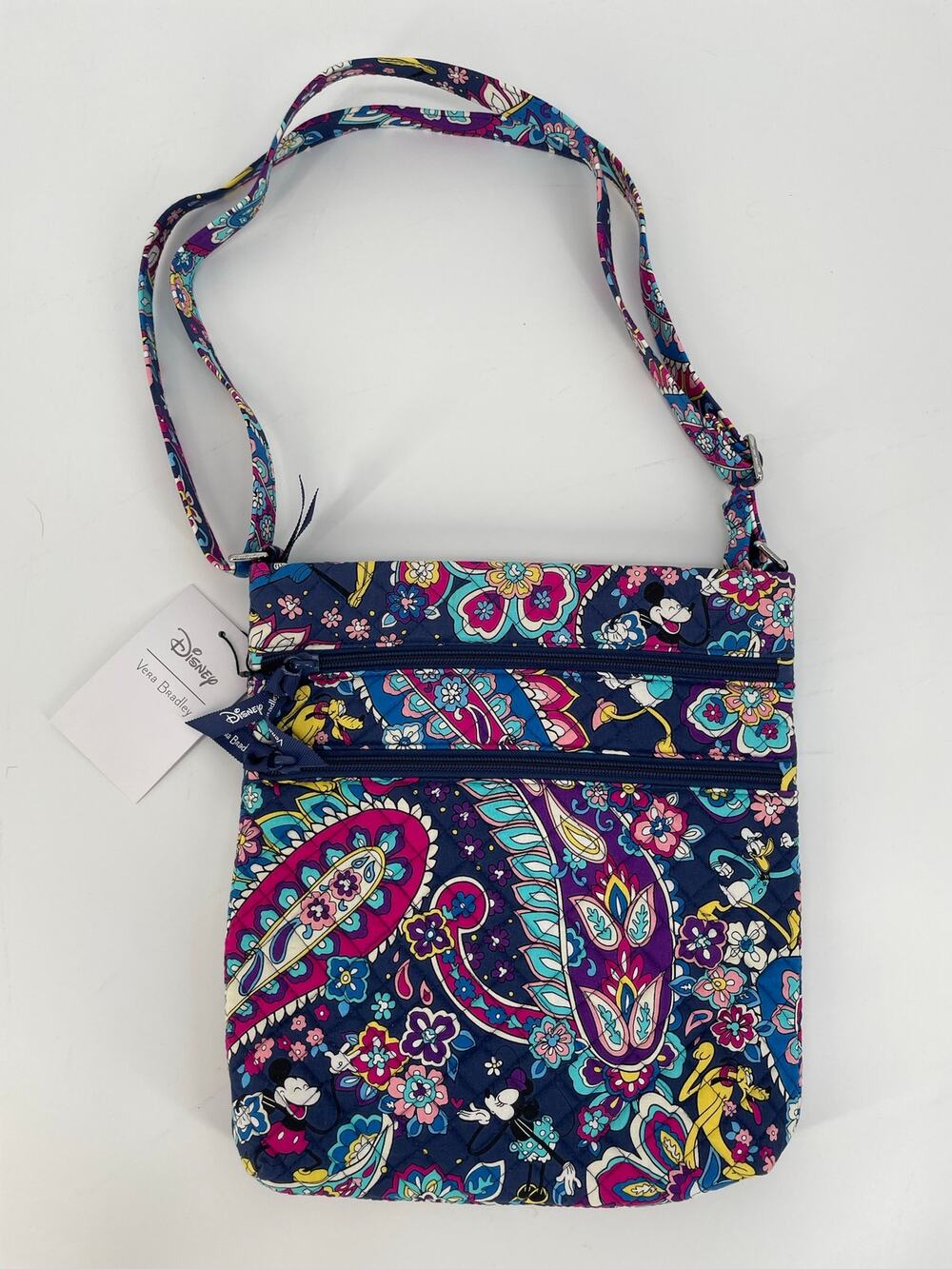 Vera Bradley Disney Triple Zip Hipster Sensational Six Paisley Crossbody NWT